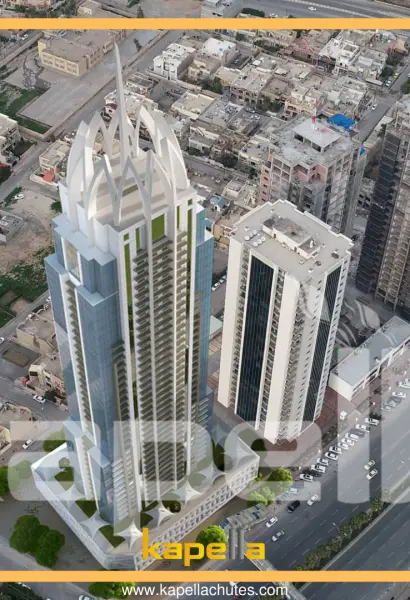 Kapella garbage chute installation at E1 Tower in IRAQ, main photograph